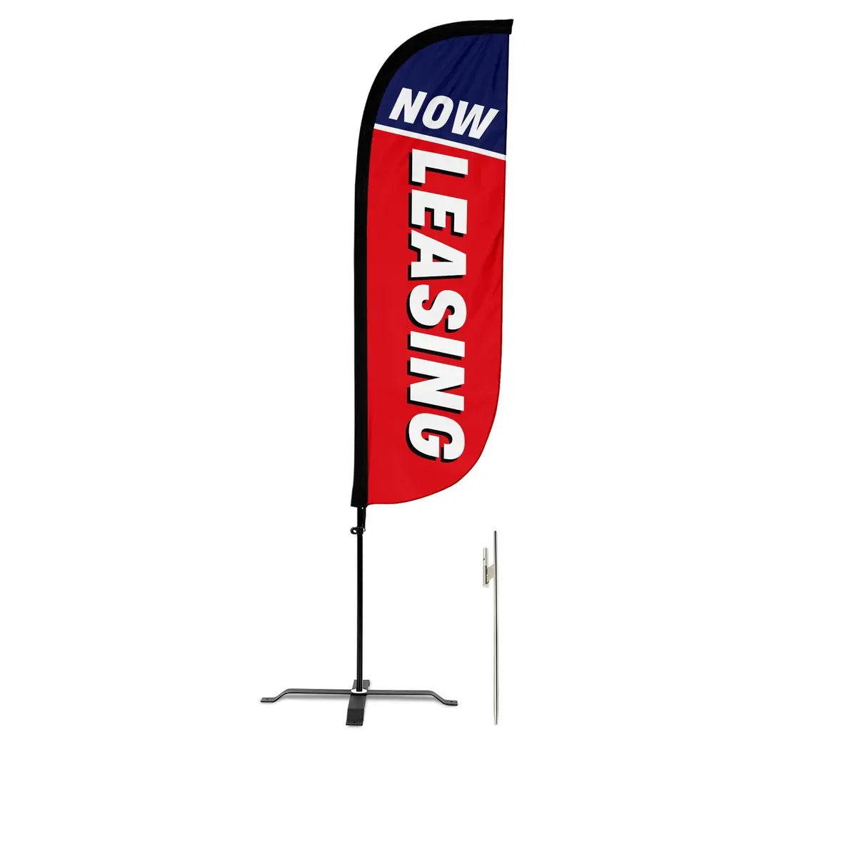 Now Leasing Feather Flag Red/White/Blue 7