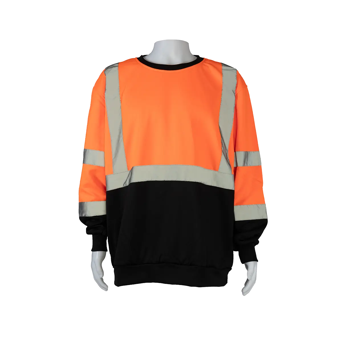 Obcsw-C3 Ansi 107-2020 Class 3 High-Vis Orange / Black Bottom Two Tone Crew Neck Sweatshirt 1