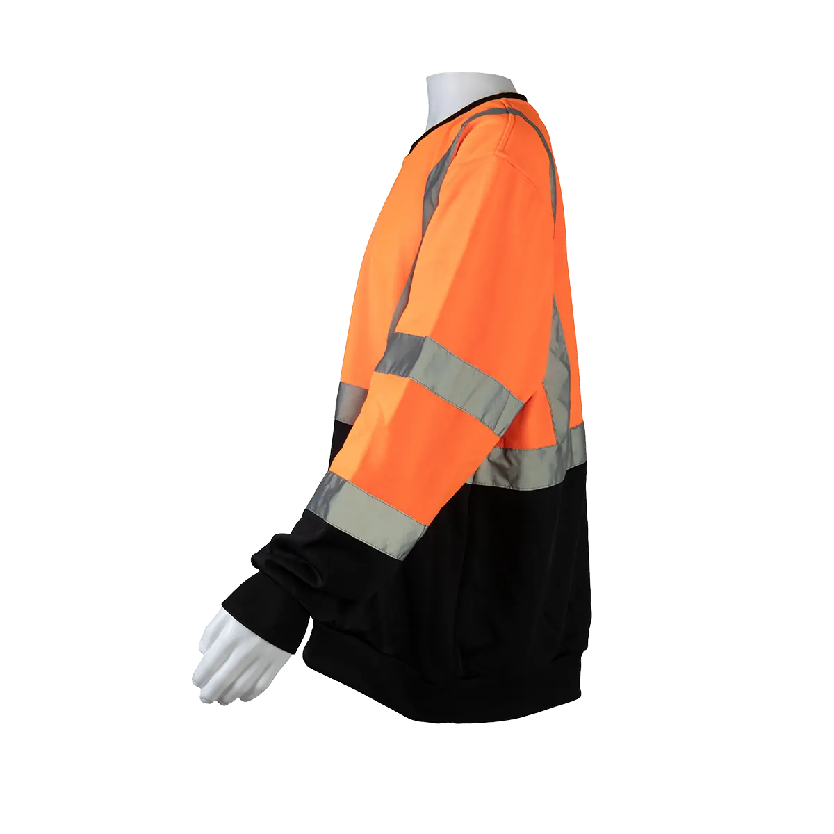 Obcsw-C3 Ansi 107-2020 Class 3 High-Vis Orange / Black Bottom Two Tone Crew Neck Sweatshirt 3