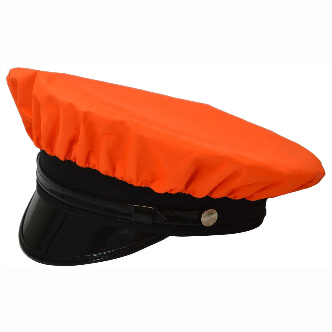 Obrv-Cap Orange/Black Reversible Waterproof Hi-Vis Hat Cover For Traditional 8-Point Police Hat 1