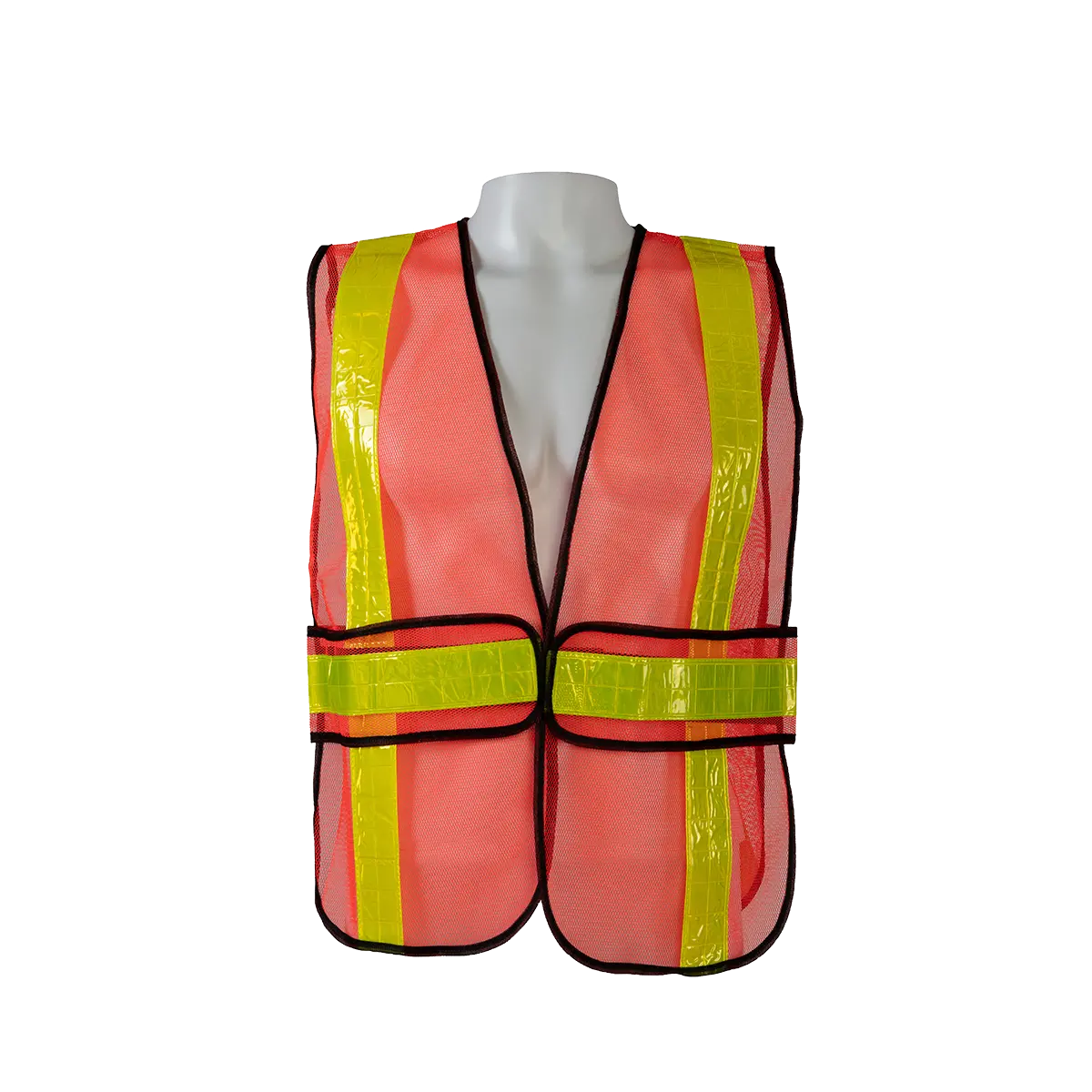 Ovm-Hgcsa Ansi Non-Rated Orange Mesh Vest With Adjustable Sides & Reflective “X” On Back 1