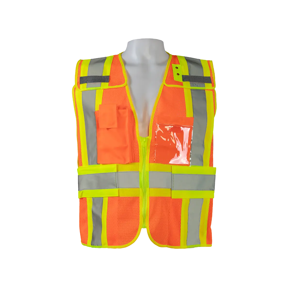 Ovm2-Psv Orange Mesh/Lime Contrast Two Tone Expandable Breakaway Public Safety Vest 1
