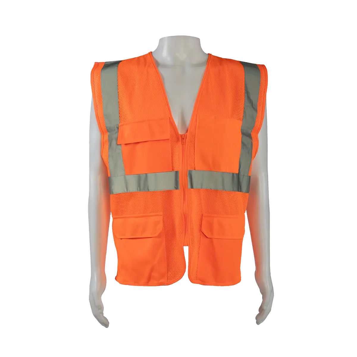 Ovm24 Ansi Class Ii Orange Mesh 4-Pocket Safety Vests 4