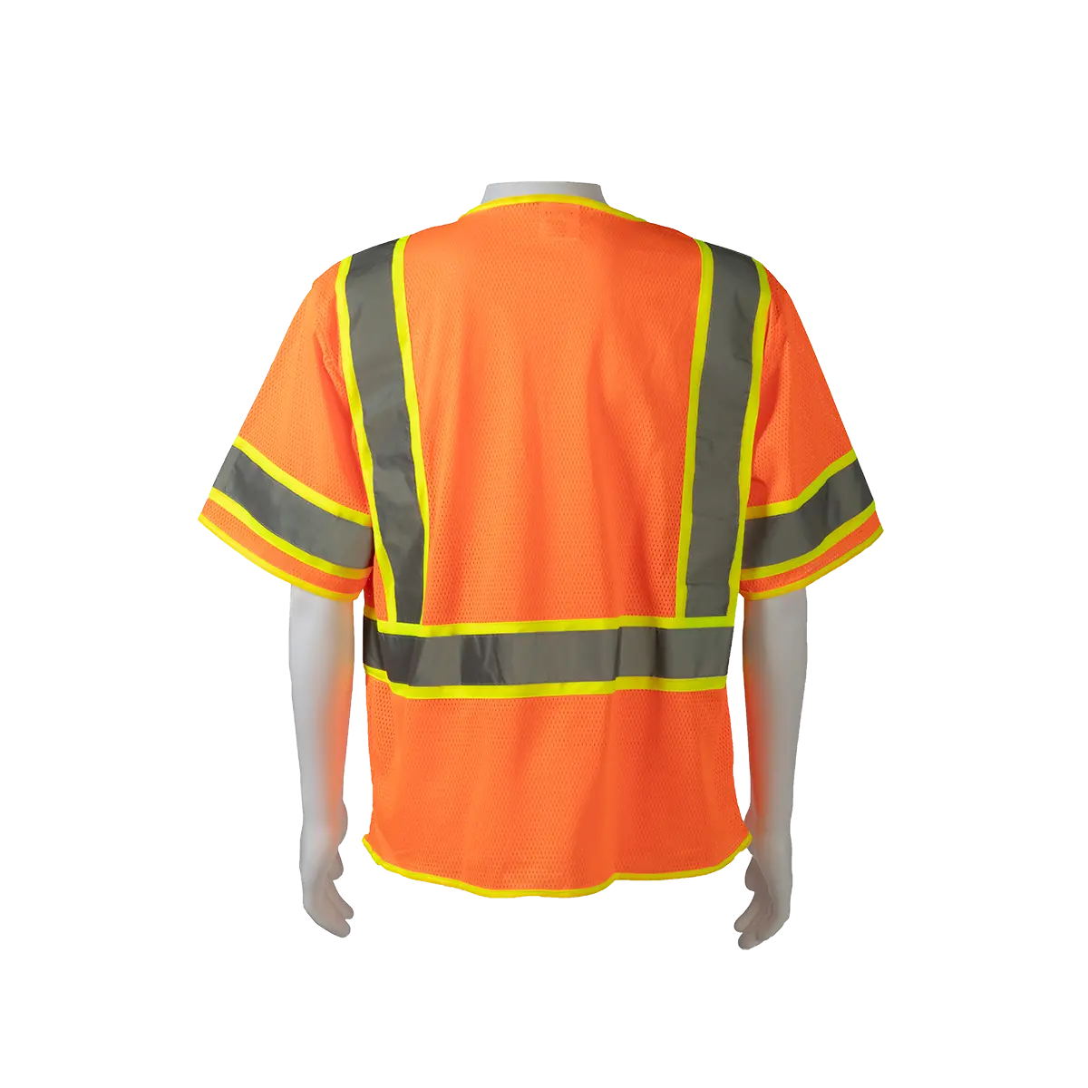 Ovm3-Cb1 Ansi 107-2020 Class 3 Orange Mesh Lime Contrast Two Tone Dot Surveyors Safety Vest, Deluxe 2