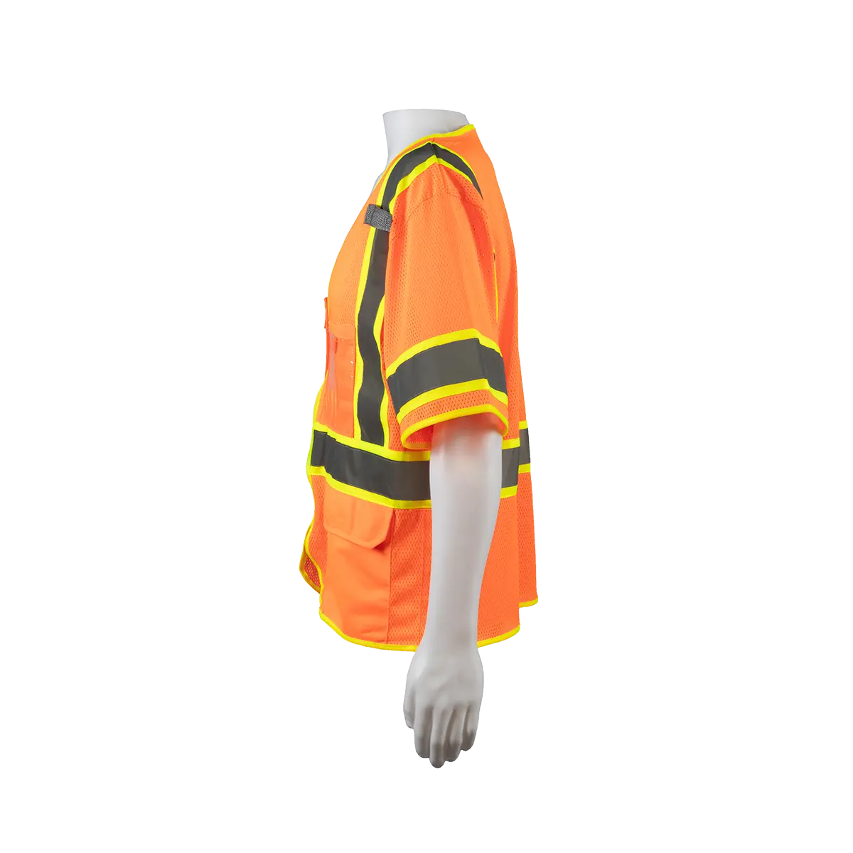 Ovm3-Cb1 Ansi 107-2020 Class 3 Orange Mesh Lime Contrast Two Tone Dot Surveyors Safety Vest, Deluxe 3