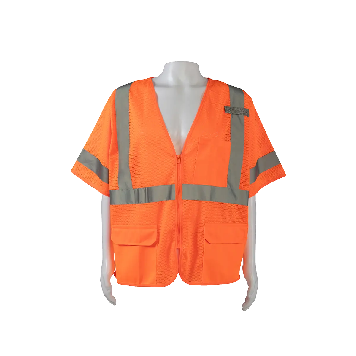 Ovm3-Z Ansi 107-2020 Type R Class 3 Safety Vest, Orange Mesh Zipper Closure 1