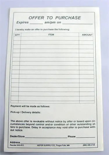 Offer To Purchase Form 1