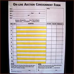 On-Line Auction Consignment Form, 2-Part (100/Pack) 1