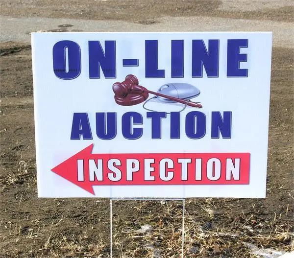 On-Line Auction Inspection Coroplast Signs (5/Pack) 1