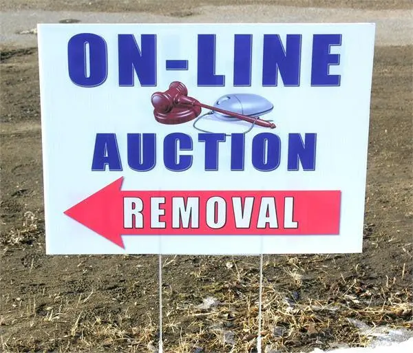 On-Line Auction Removal Coroplast Signs (5/Pack) 1