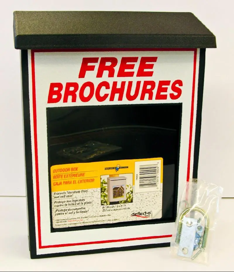 Outdoor Literature Box (Black) - Deflecto Brand 1
