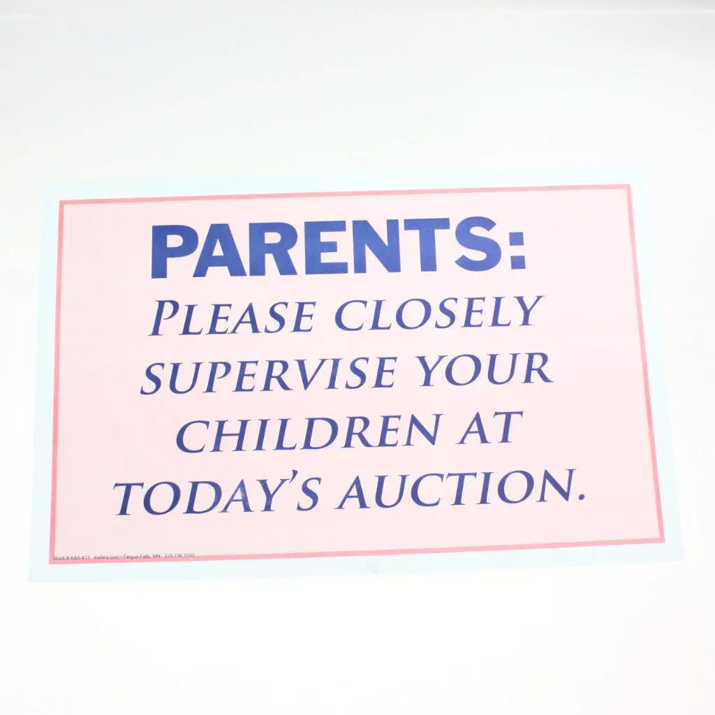 "Parents Supervise Children" - 11" X 17" Laminated Sign 1