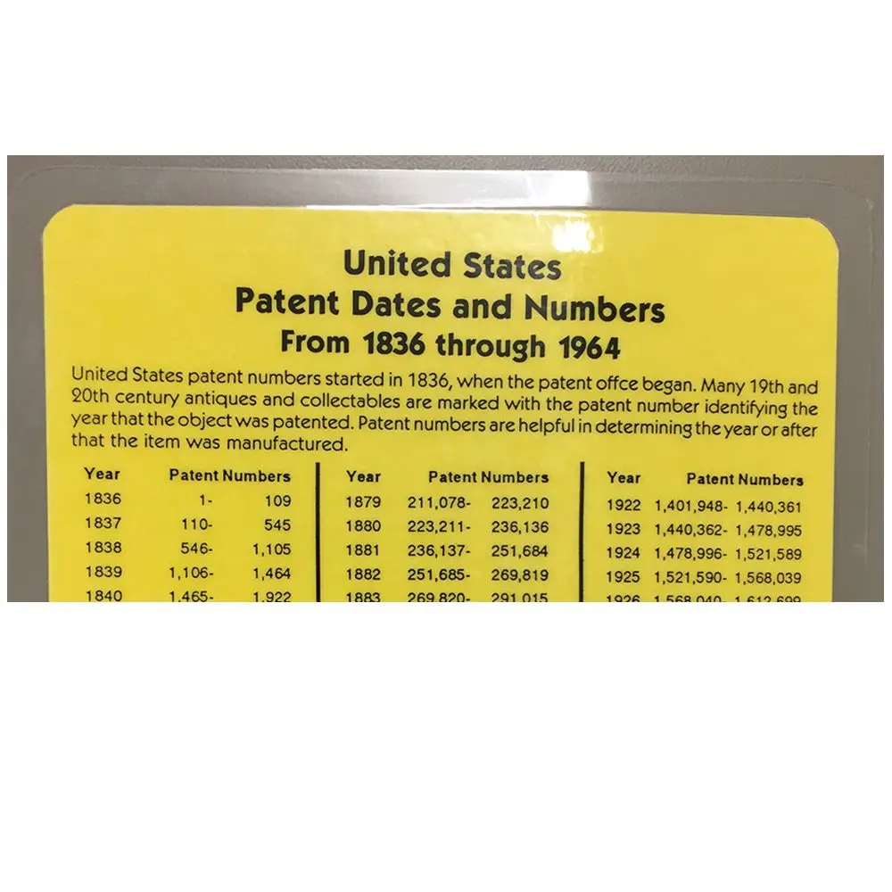 Patent Date Chart 1