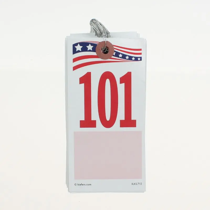 Patriotic Rwb Jack Tag, #5, Wired (500/Box) 1 Or 2-Sided 1