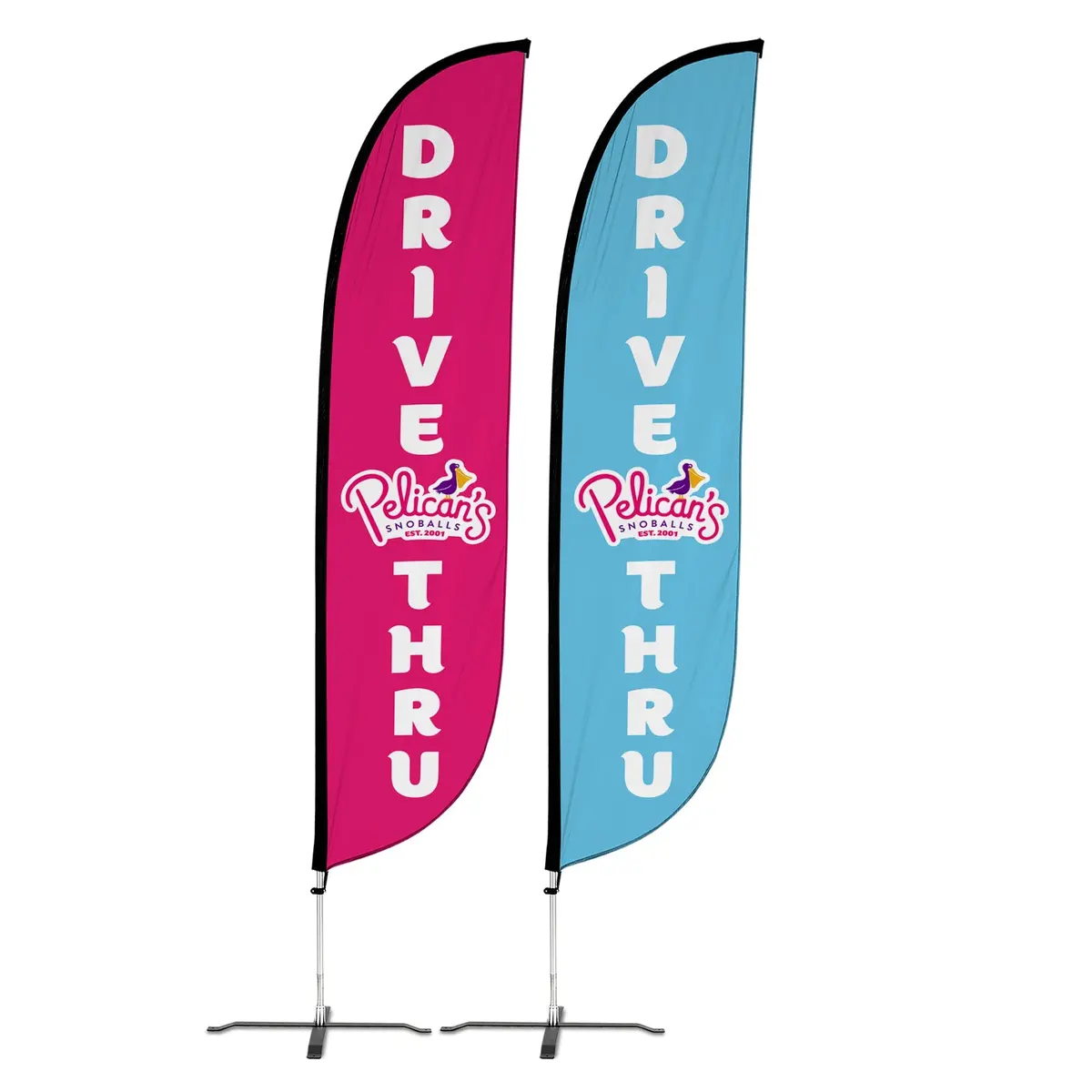 Pelican's Snoballs "Drive-Thru" 12Ft Feather Flag 1
