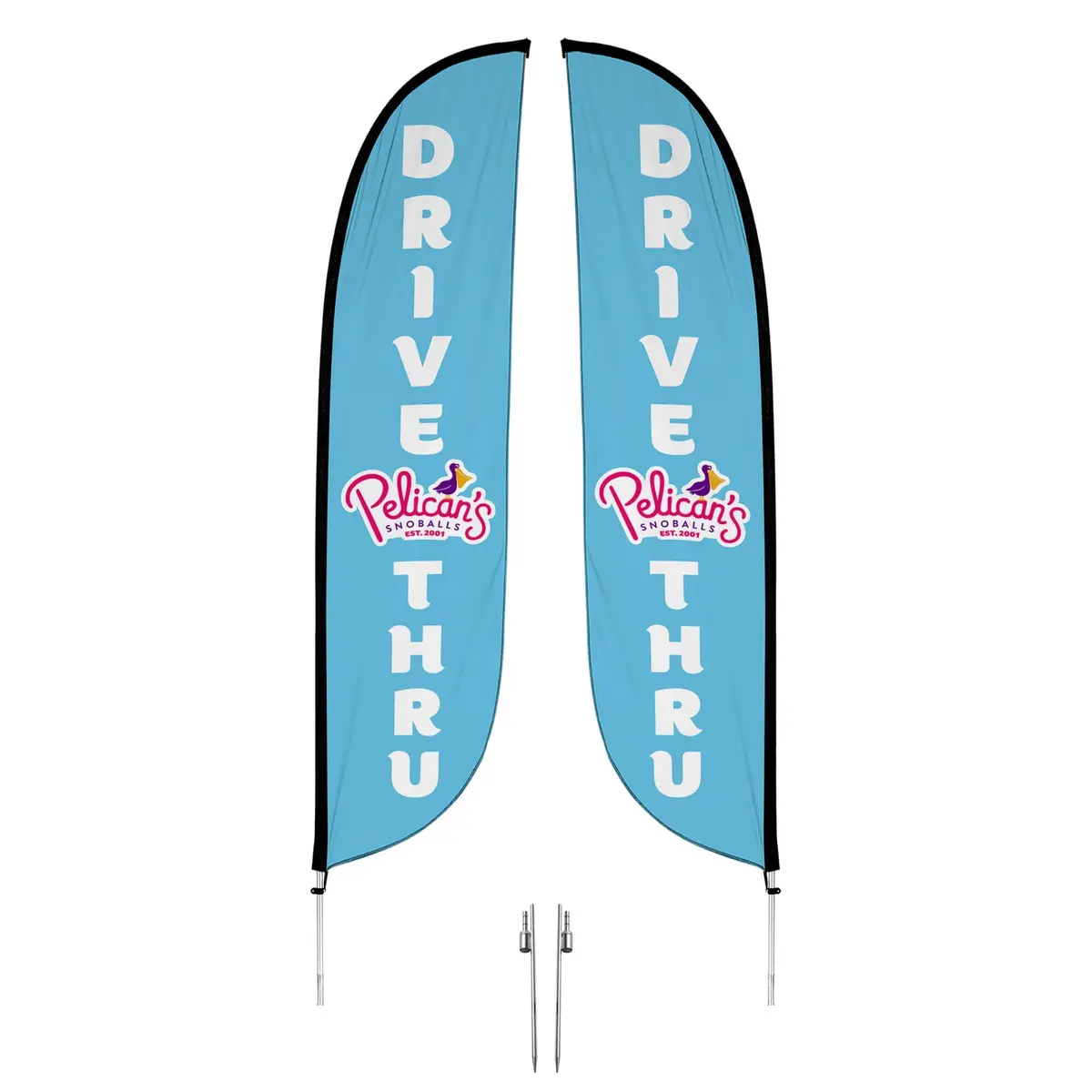 Pelican's Snoballs "Drive-Thru" 12Ft Feather Flag 5