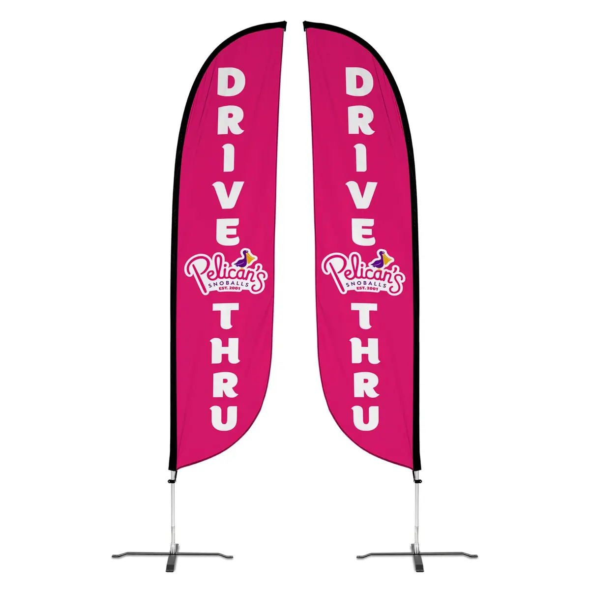 Pelican's Snoballs "Drive-Thru" 12Ft Feather Flag 12