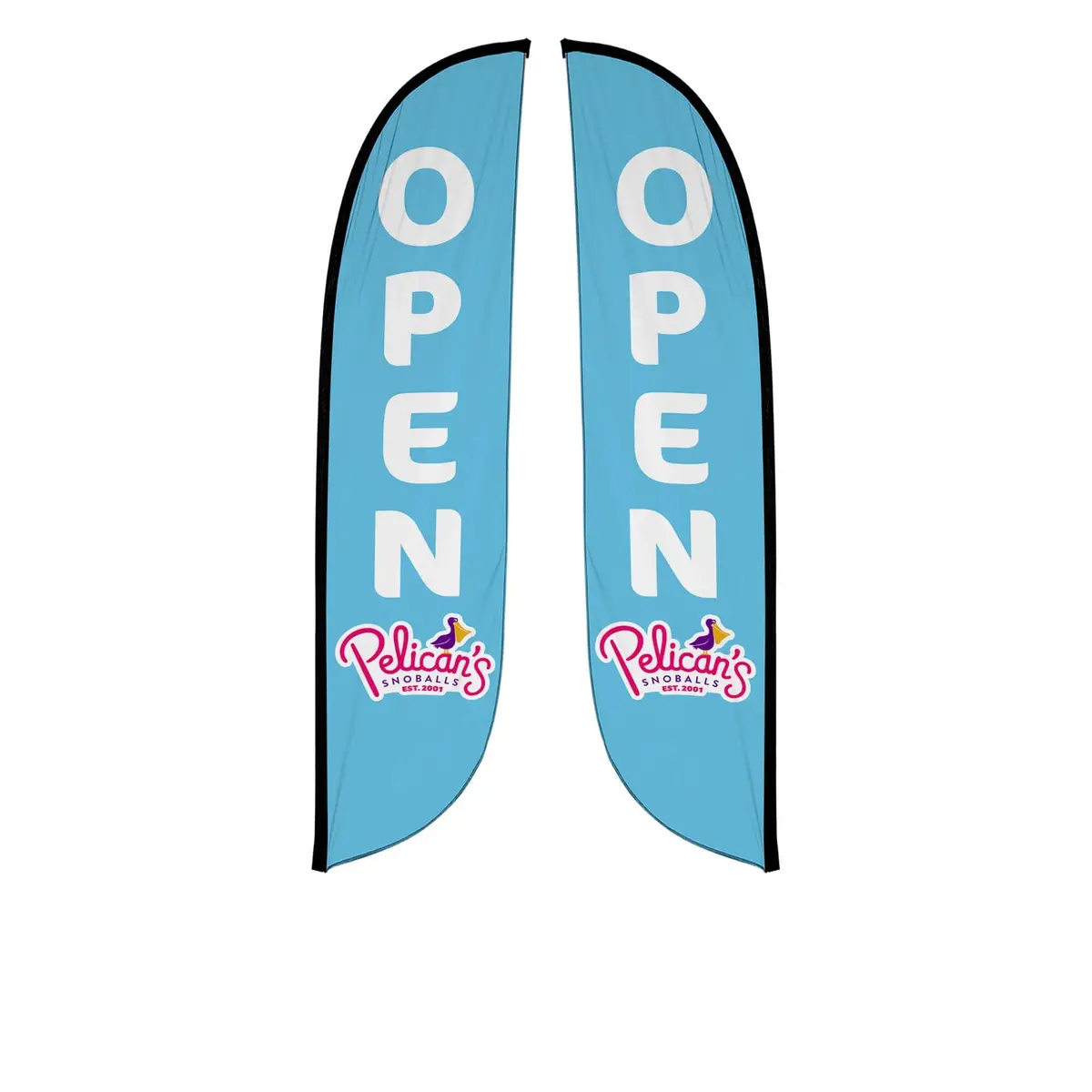 Pelican's Snoballs "Open" 12Ft Feather Flag 4