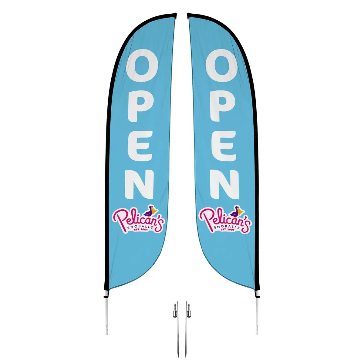 Pelican's Snoballs "Open" 12Ft Feather Flag 5