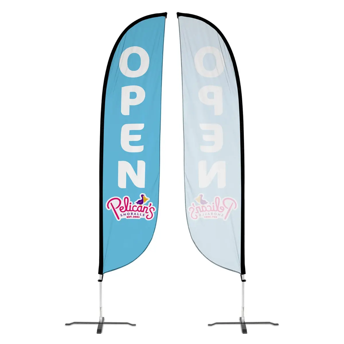 Pelican's Snoballs "Open" 12Ft Feather Flag 6