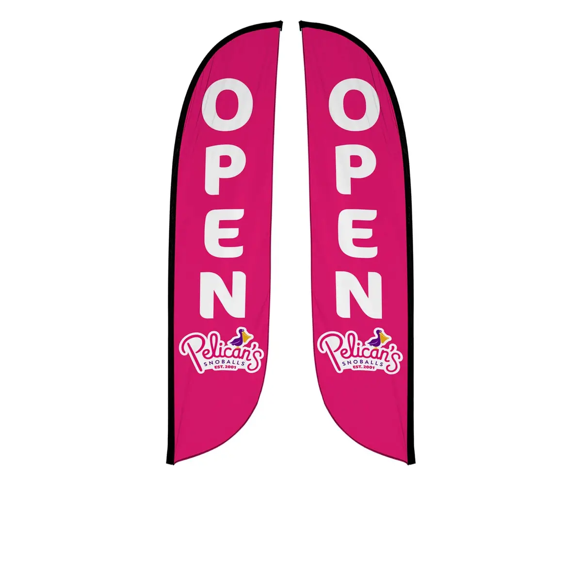 Pelican's Snoballs "Open" 12Ft Feather Flag 10