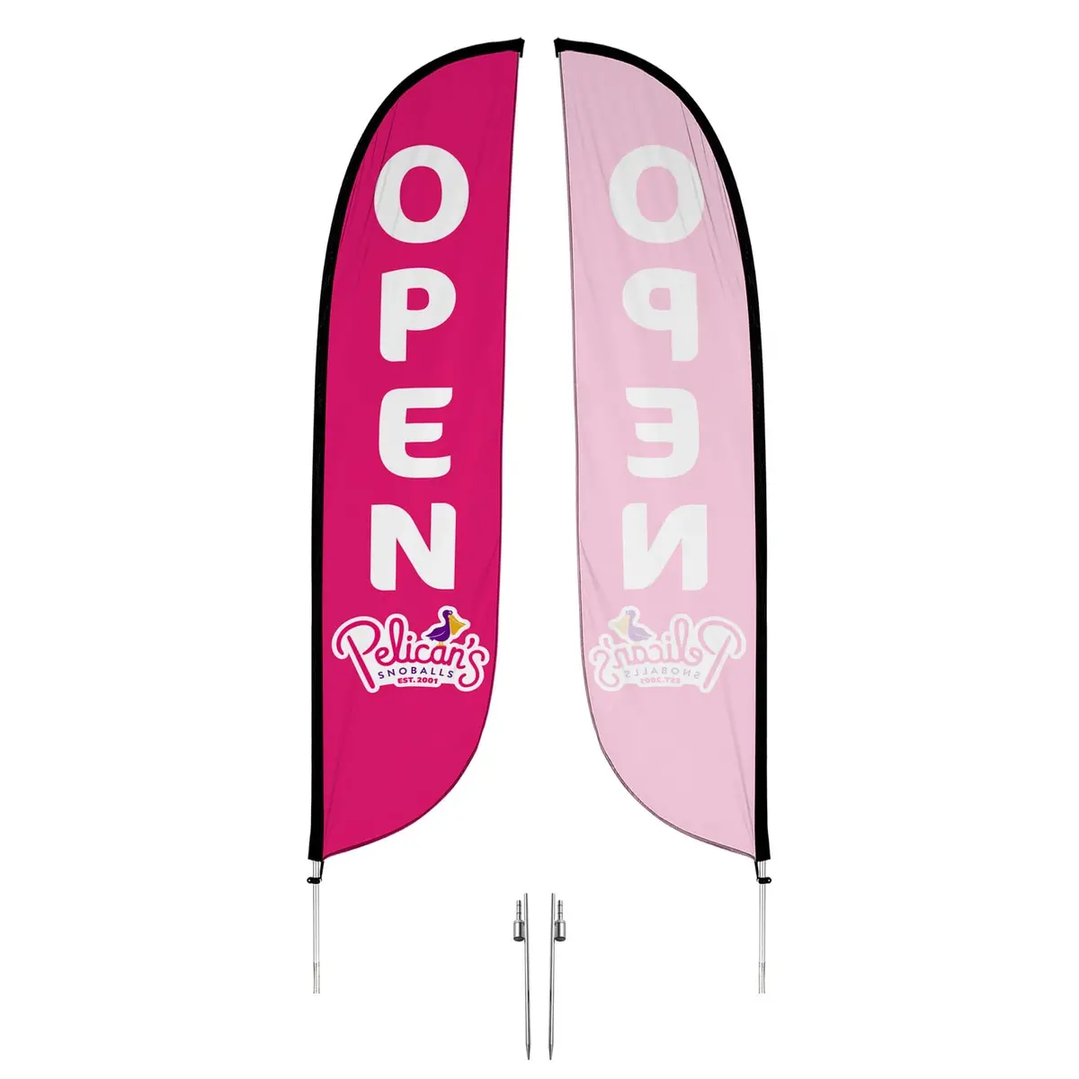 Pelican's Snoballs "Open" 12Ft Feather Flag 10