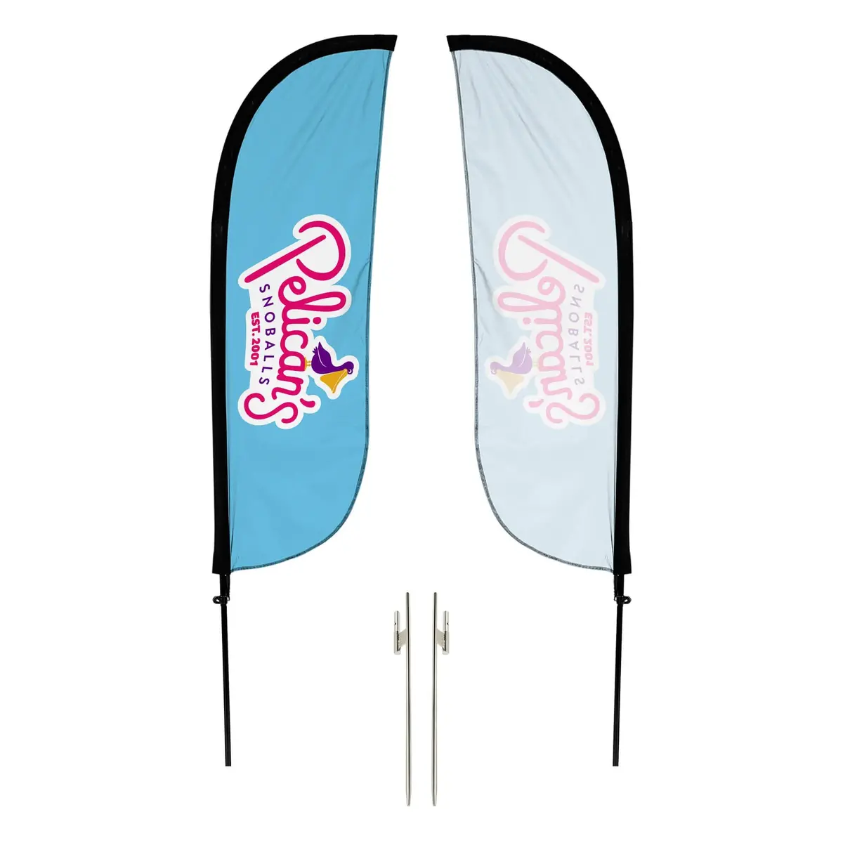 Pelican's Snoballs "Logo" 5Ft Feather Flag 4