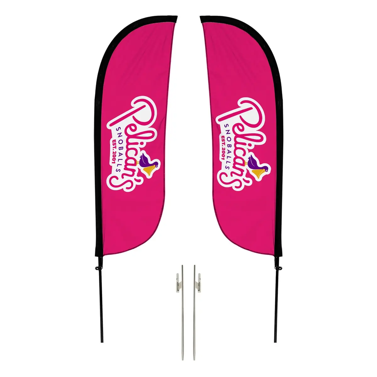 Pelican's Snoballs "Logo" 5Ft Feather Flag 11