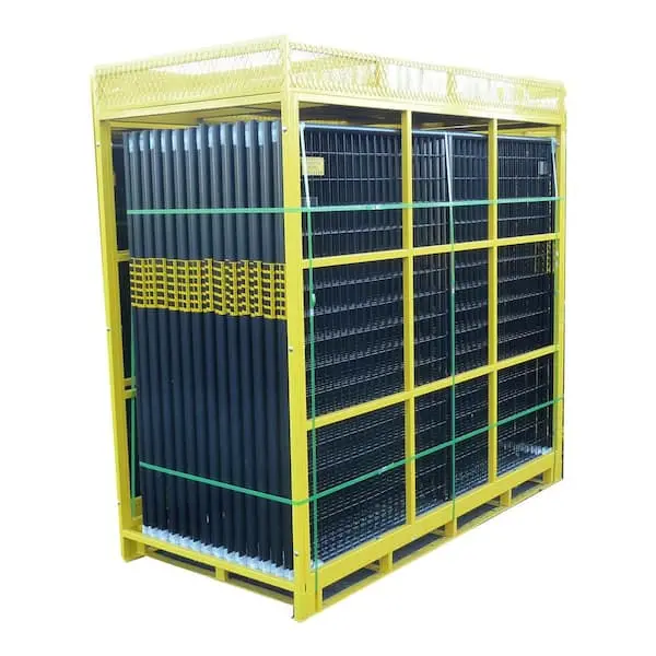 Perimeter Patrol® Portable Security Fence Panel Kit 28 Panels 6'X7.5' (210' Ft) Black 1