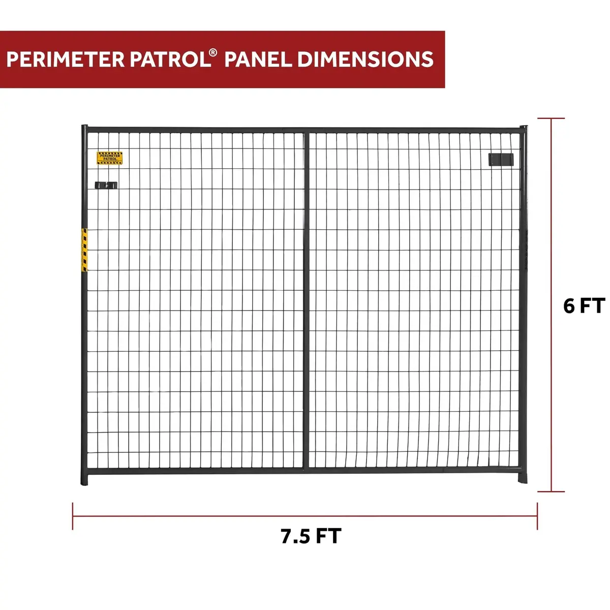 Perimeter Patrol® Security Fence Panel Kit 12 Panels 6'X7.5' (120' Ft) Black 2