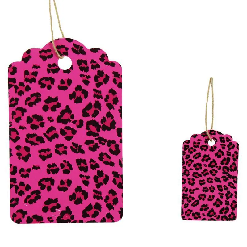 Pink Leopard Tag (Box Of 100) 2 Sizes 1