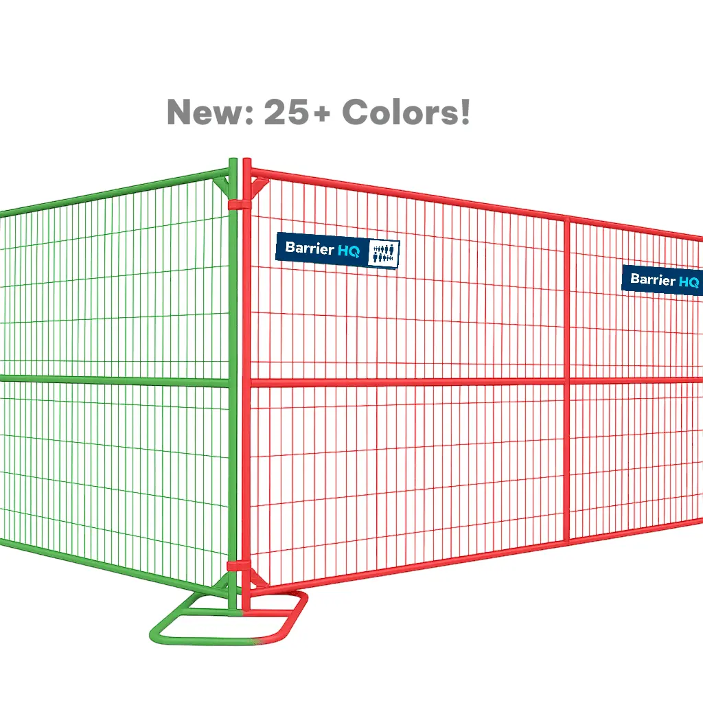 Powder-Coated Temporary Construction Fence, Red, Black, Orange & More 1