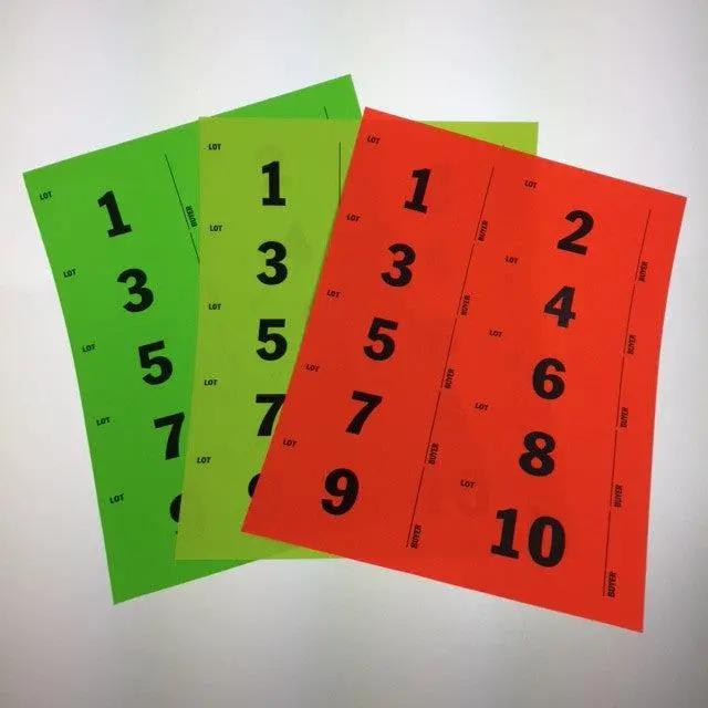 Pre-Numbered 2 X 4 Label (500/Pack) 3 Colors 1