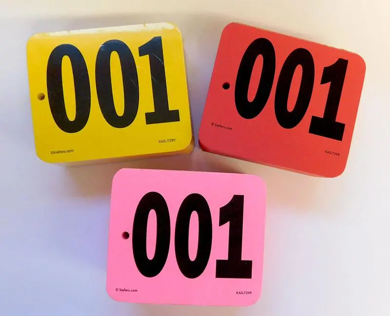Pre Numbered Hip Tag Deck 1