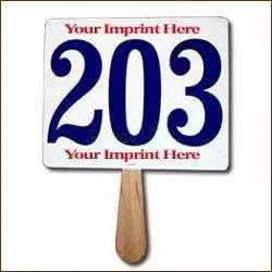 2-Sided Pre-Numbered Supra Bid Paddle Sets, Custom (100/Set) 1