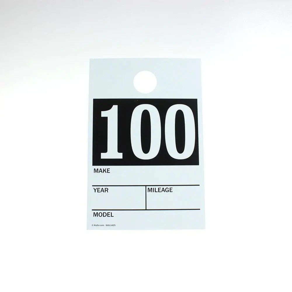 Pre-Numbered Vehicle Mirror Cards (100/Pack) 2