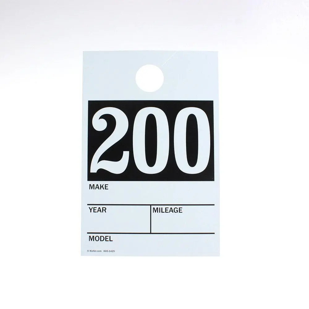 Pre-Numbered Vehicle Mirror Cards (100/Pack) 3