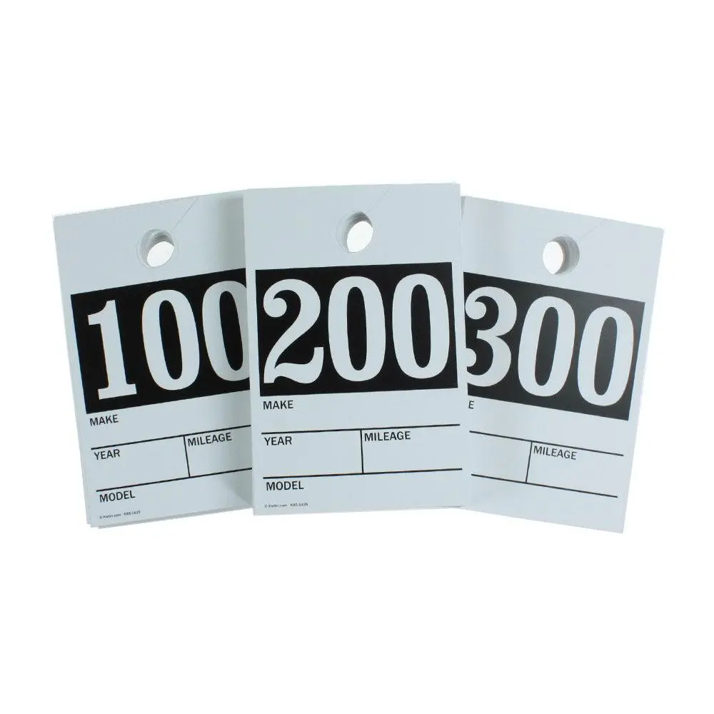 Pre-Numbered Vehicle Mirror Cards (100/Pack) 1