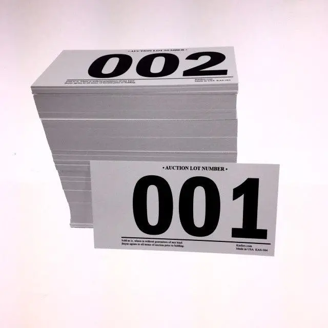 Prenumbered Lotting/Item Card (500/Pack) 1