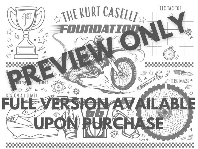 Kc66 Kids Dirt Bike Coloring & Activity Sheet 1