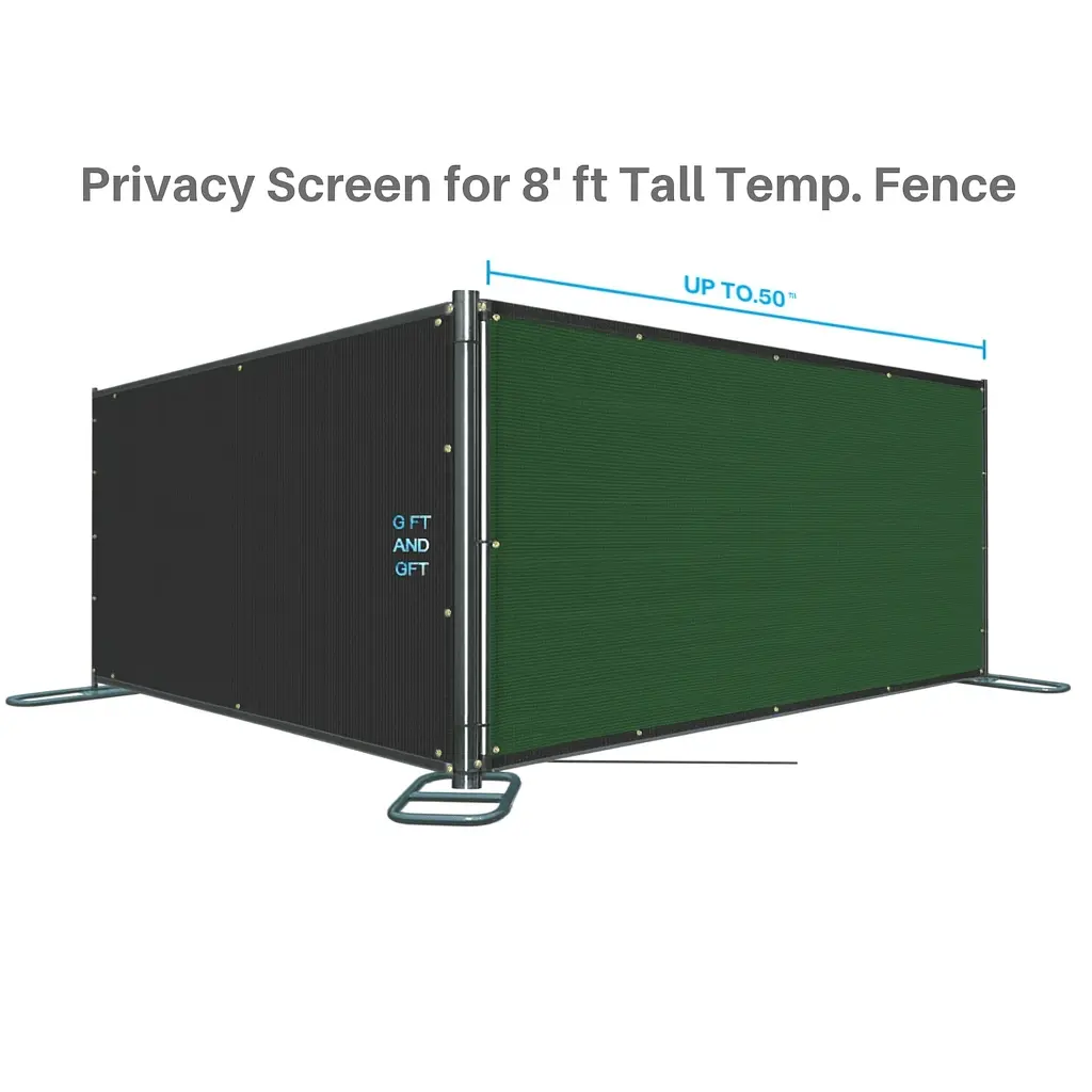 Privacy Mesh Screen For 8' Ft Fence W/ Reinforced Grommets, Green/Black/Blue 1