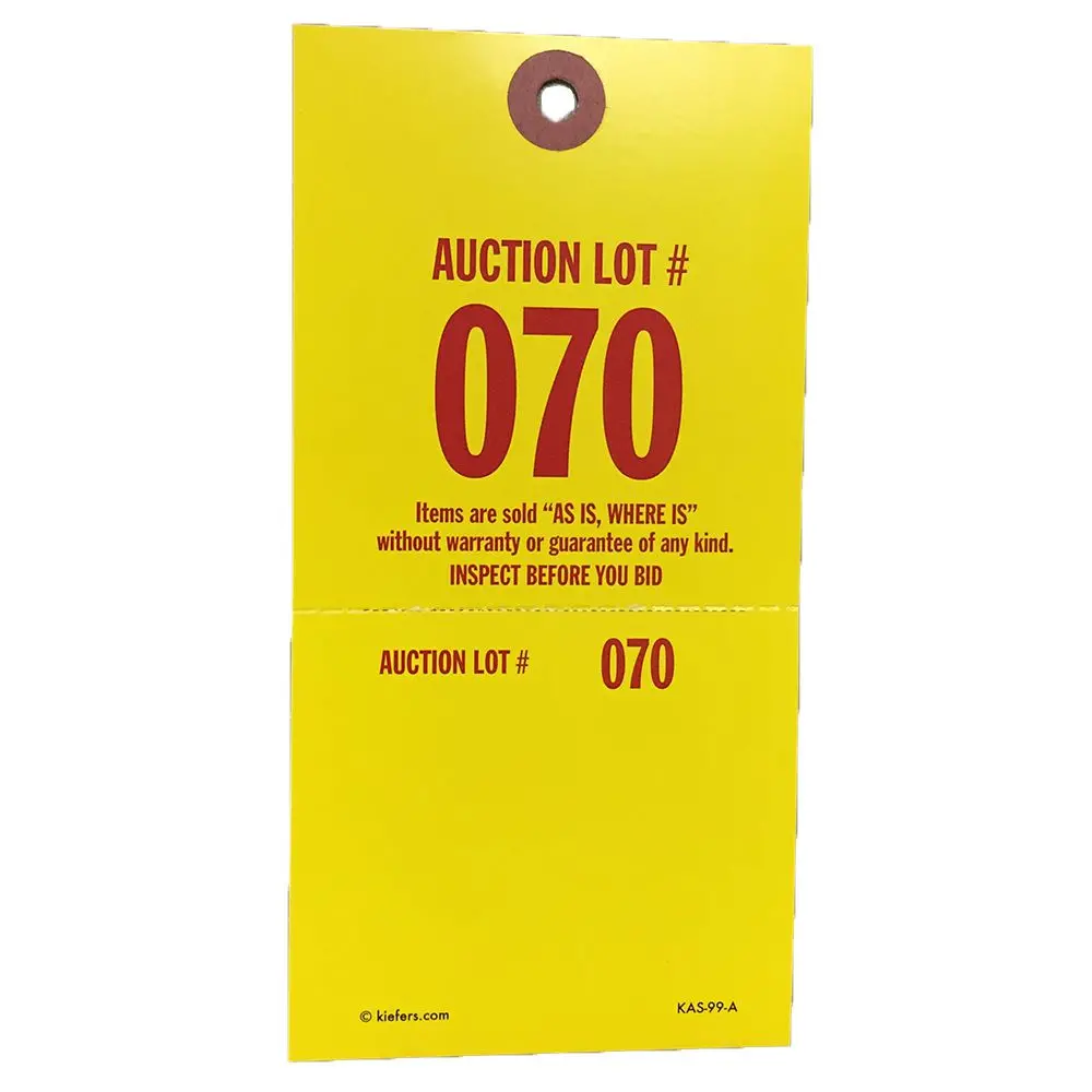 Pro-Tag W/ Matching Lot Number Stub (500/Box) 1