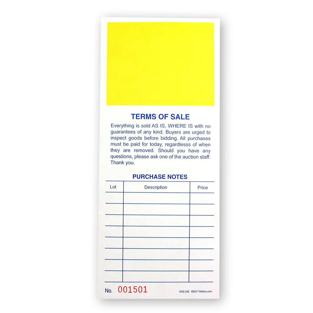Purchase Notes Bid Cards Yellow Square (500/Pack) 1