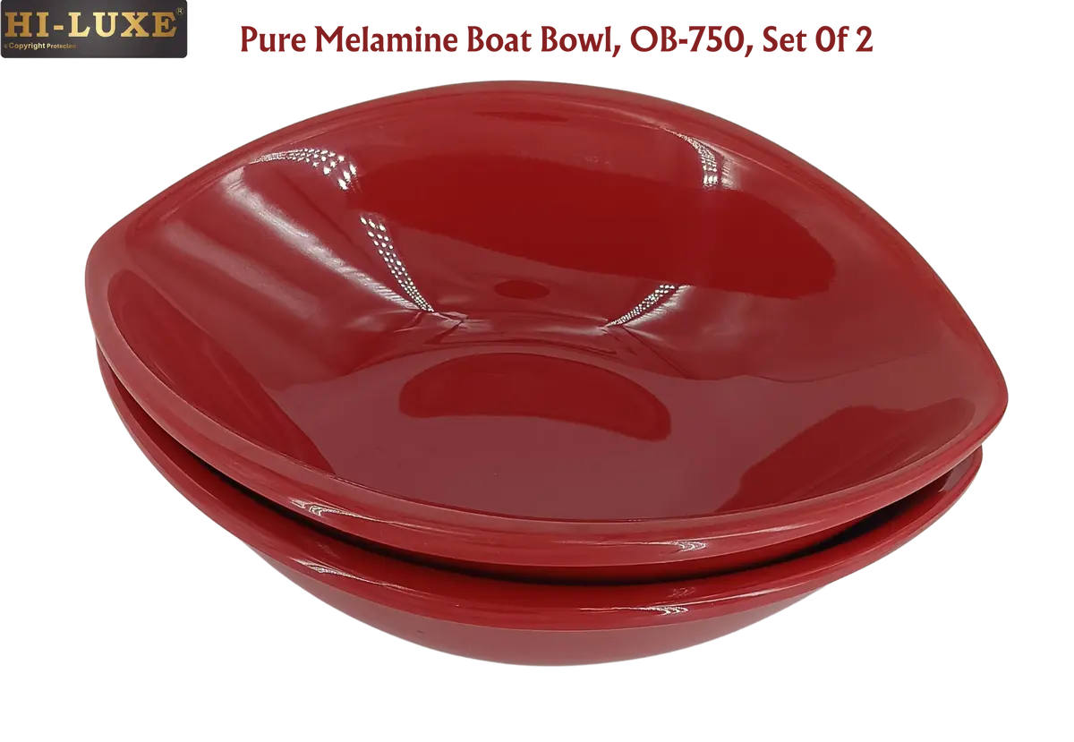 Hiluxe Pure Melamine Boat Bowl Ob-750 | Set Of 2 | Break Resistant 1