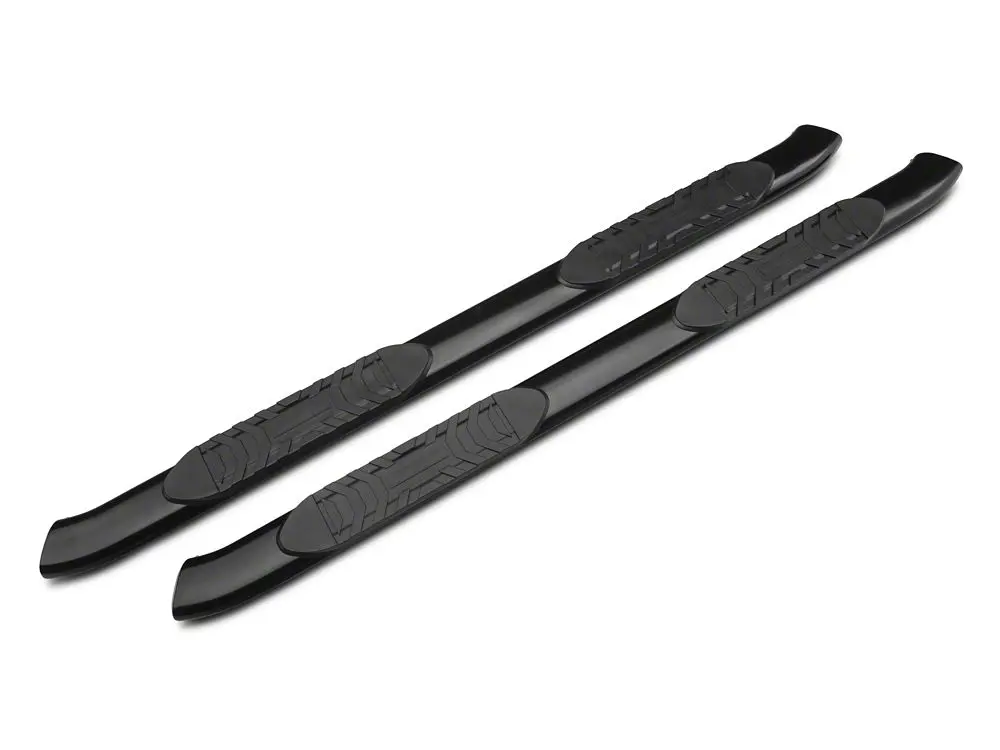Barricade 5-Inch Oval Bent End Side Step Bars; Black (02-08 Ram 1500 Quad Cab) 2