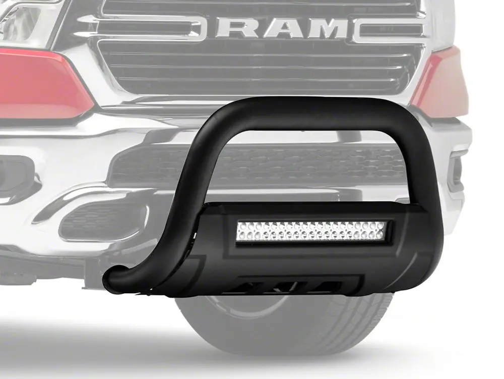 Barricade 3.5" Textured Black Bull Bar with Skid Plate & 20" LED Light Bar for 2019–2024 Ram 1500 (Excludes Rebel and TRX)