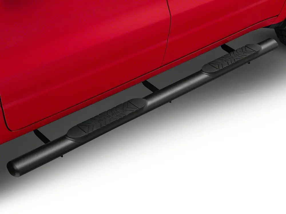 Barricade E-Series 4-Inch Oval Side Step Bars — Textured Black, 2019–2025 Ram 1500 Crew Cab
