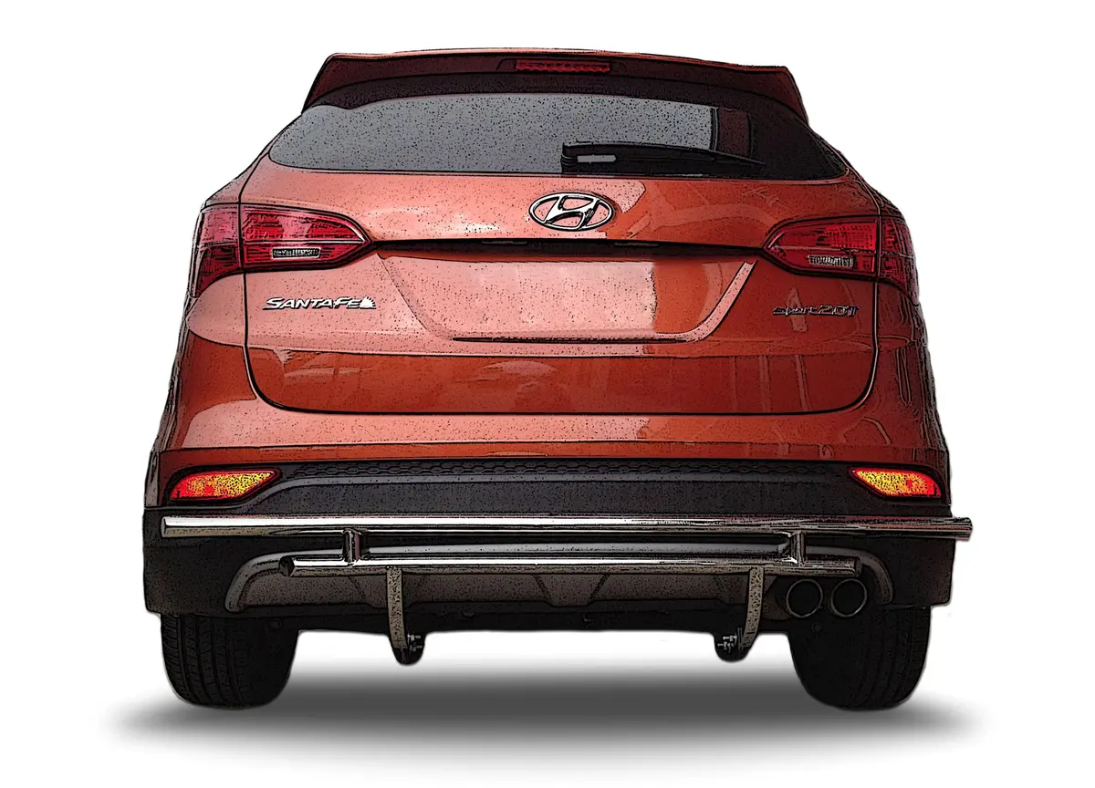 Rear Double Layer: (Dl303) Bumper Guard Fits Hyundai Santa Fe 2013-2018 & Kia Sorento 2014-2015 1