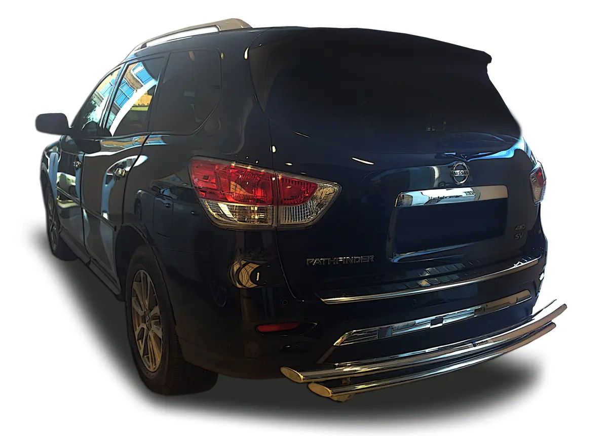 Rear Double Layer (Dl534 Black) Bumper Guard Fits 2013-2025 Nissan Pathfinder & 2013-2021 Infiniti Qx60 1
