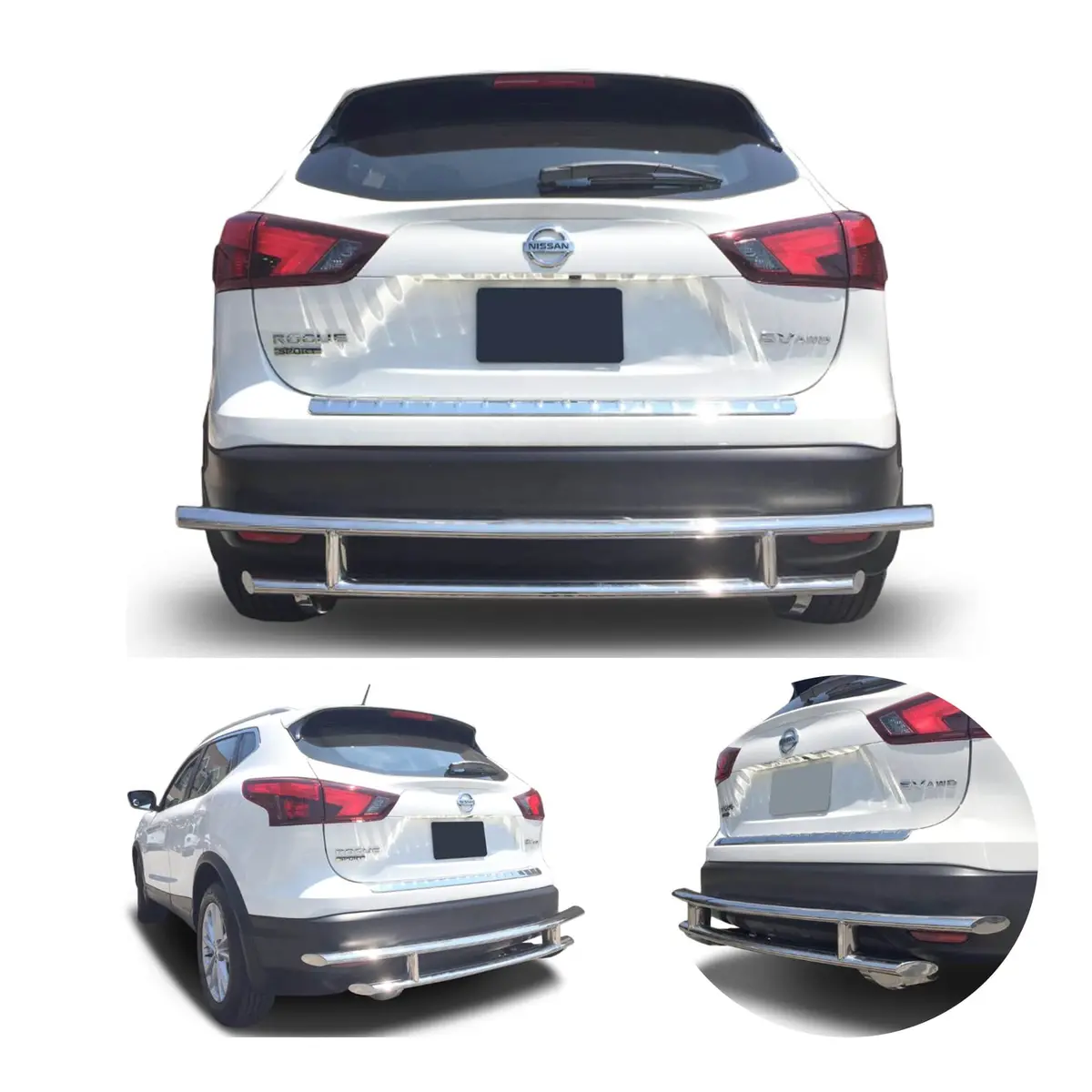 Rear Double Layer (Dl12) Bumper Guard Fits Nissan Rogue 2014-2020 1